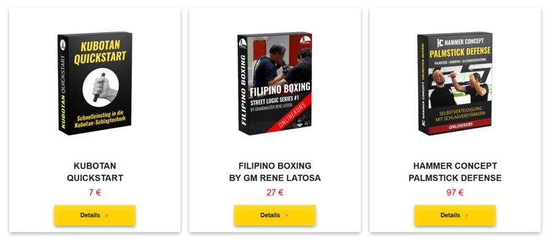 Onlinekurse Palmstick Kubotan Latosa Escrima Selbstverteidigung